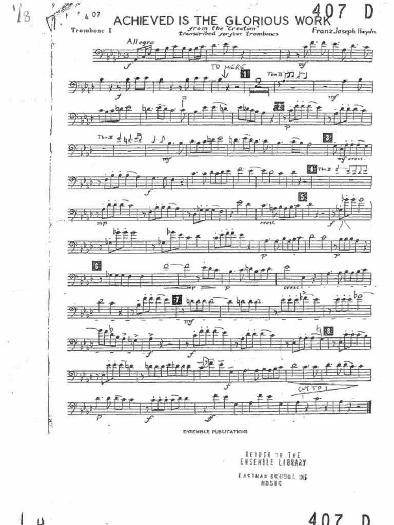 Handel Achieved is the Glorious Work | PDF