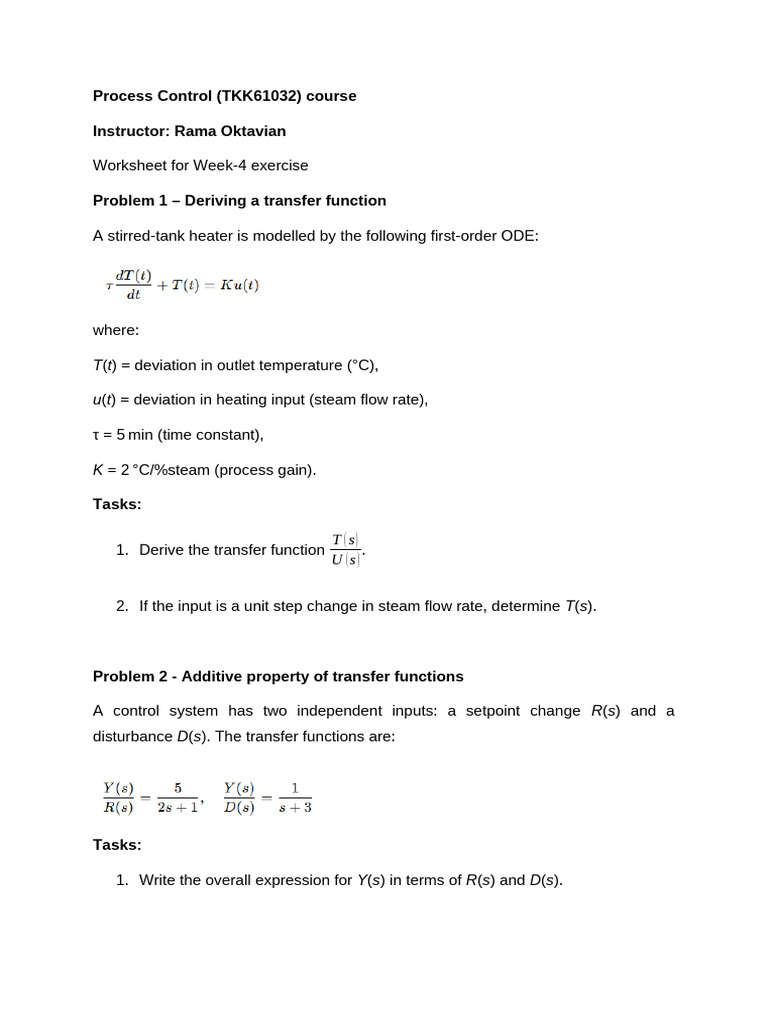 Week 4 Process Control_exercise Copy | PDF