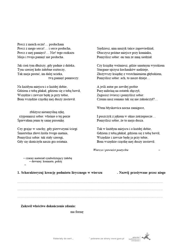 Karta Pracy 8 Mickiewicz Do M 2 PDF