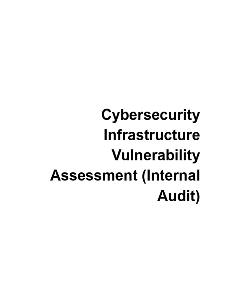 Cybersecurity Infrastructure Vulnerability Assessment (Internal Audit ...