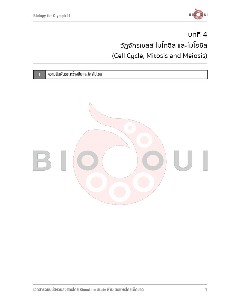 BO II Chapter 04 Cell Cycle Mitosis and Meiosis | PDF