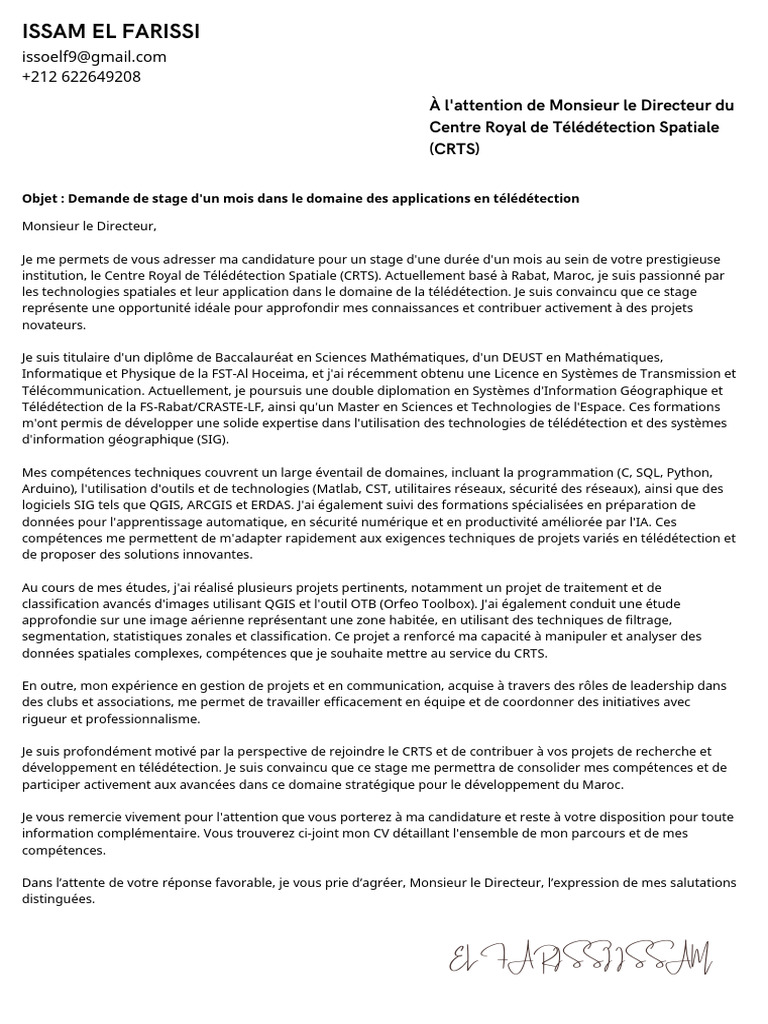 Lettre Demande | PDF | Système d'information géographique | Informatique