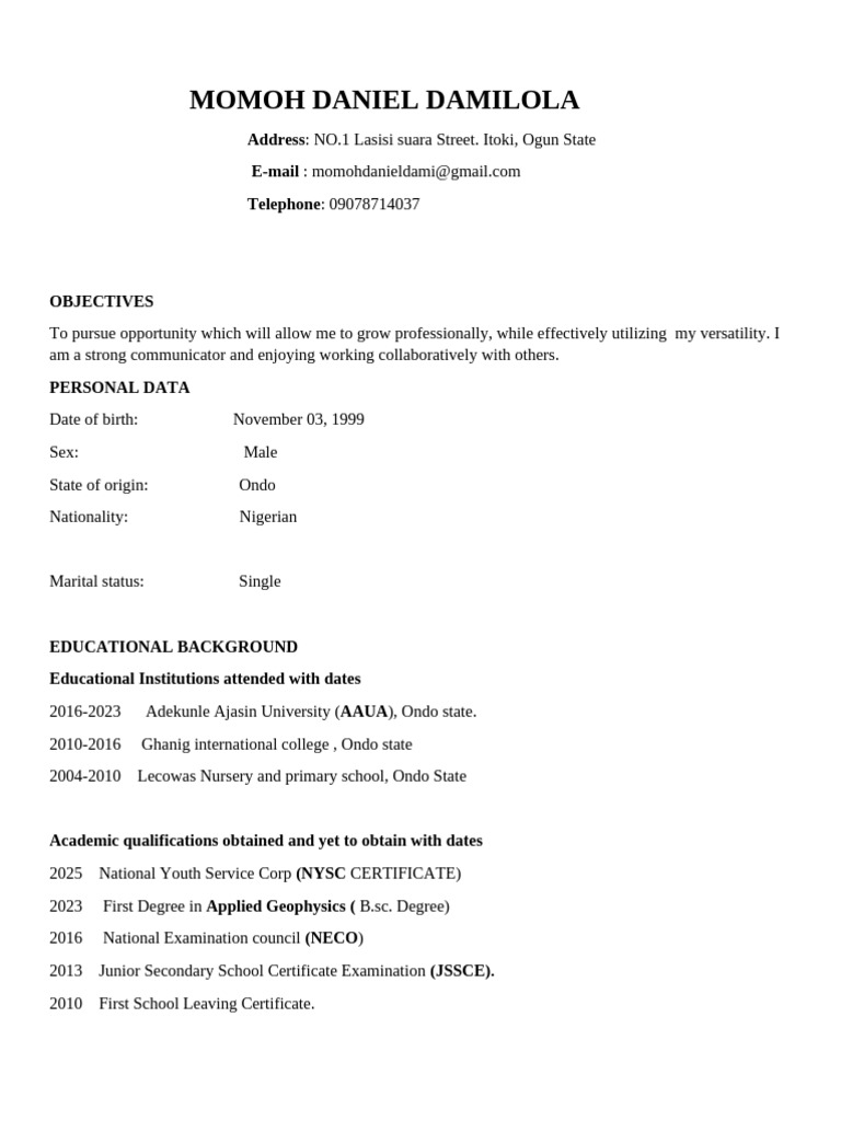 DANIEL CV | PDF