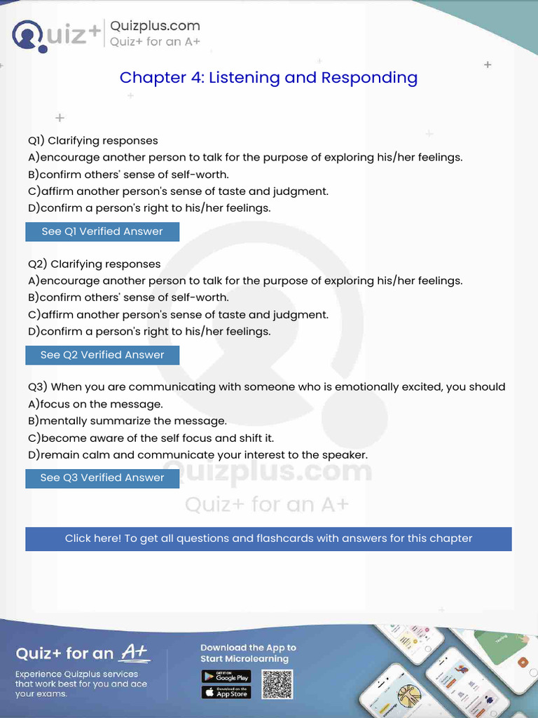 Clarifying Responses | PDF | Nonverbal Communication | Communication
