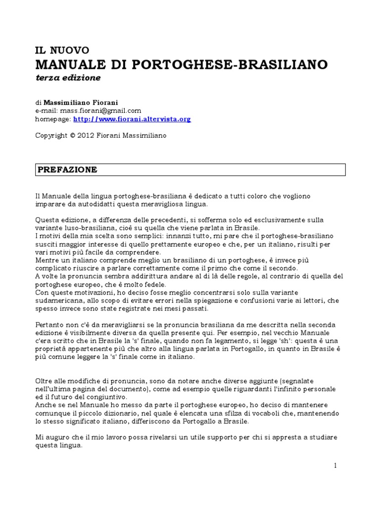 Manuale Di Grammatica Portoghese brasiliano