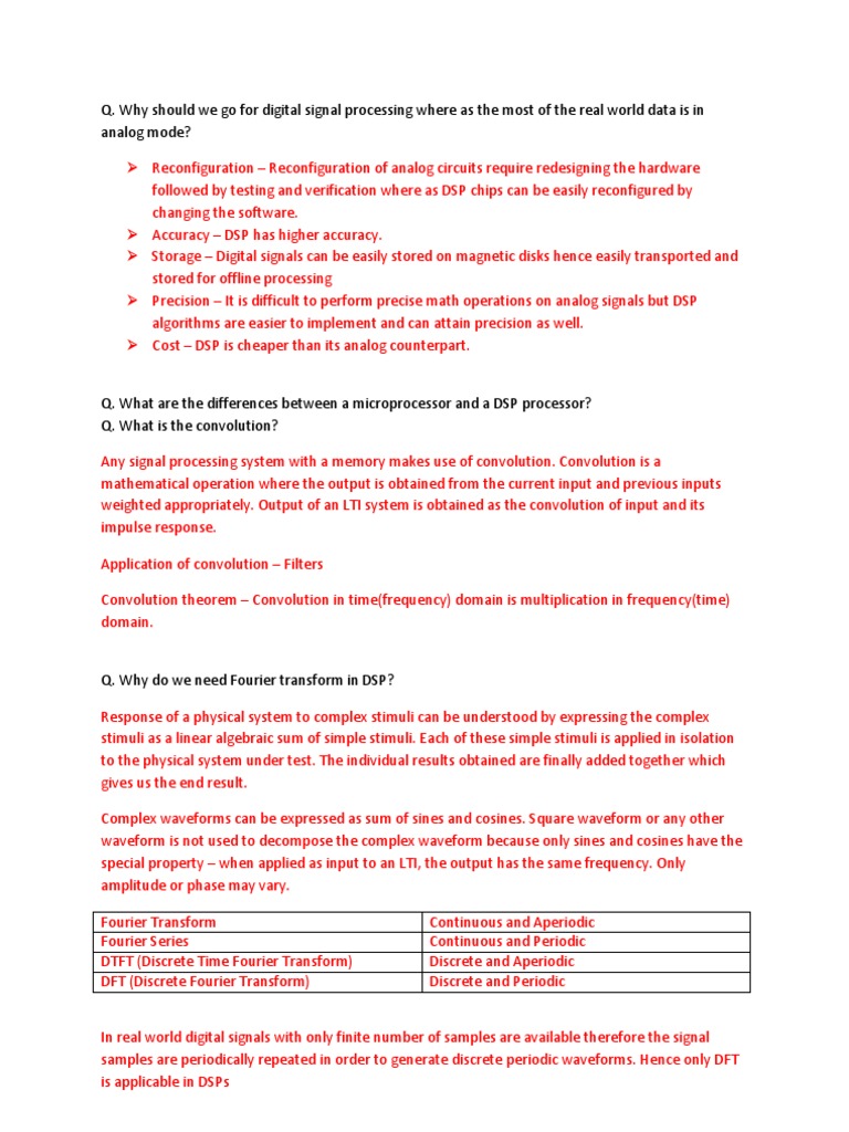 DSP Interview Questions and Topics Analog To Digital Converter