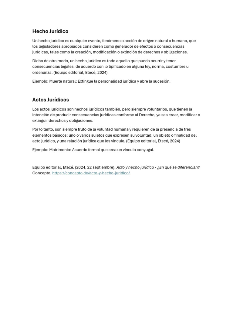 Hecho y Acto Jurídico_DDME_220666471 | PDF