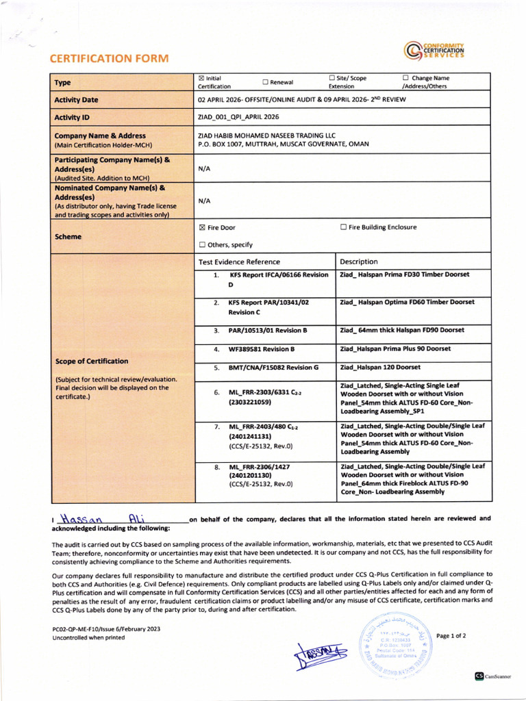 Certification Form | PDF