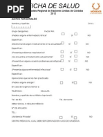 Ficha de Salud XVI MNUR 2012