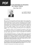 A DESARRAZOADA EFETIVIDADE DA MATEMÁTICA NAS CIÊNCIAS NATURAIS (Eugene P. Wigner)