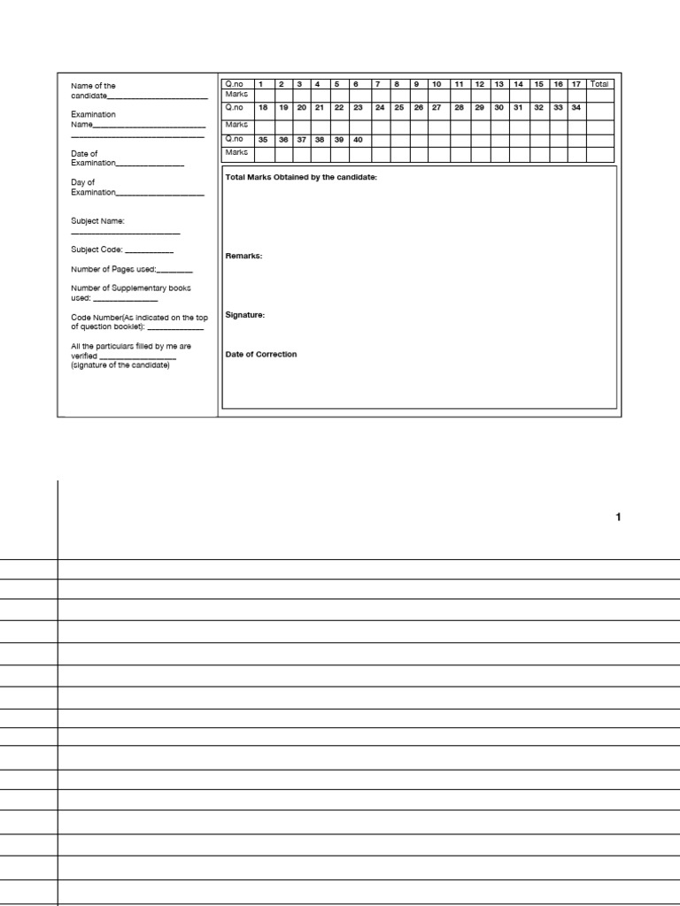 Tuition Assessment Exam Answer Paper | PDF