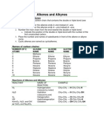 Alkenes and Alkynes