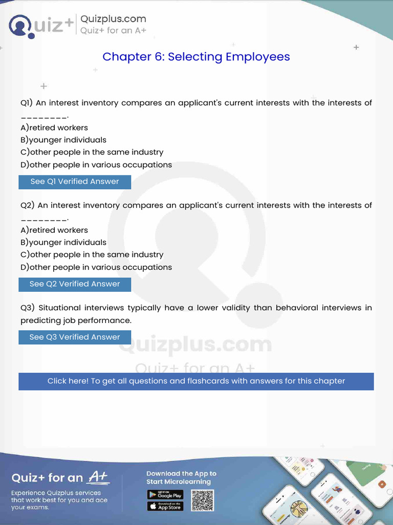 An Interest Inventory Compares an Applicants Current Interests With the ...