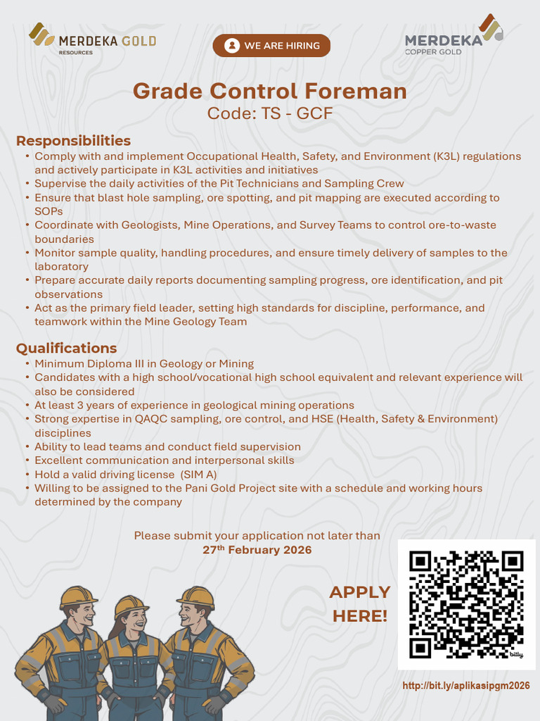 202602_Job Ads - Grade Control Foreman - Closing 27 Feb 2026 | PDF