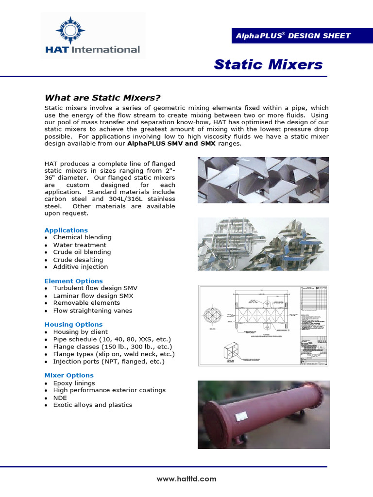 DS-SM Static Mixers | PDF