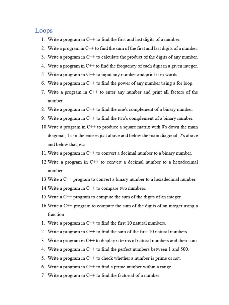 Iteration Statements Exercise 2 | PDF