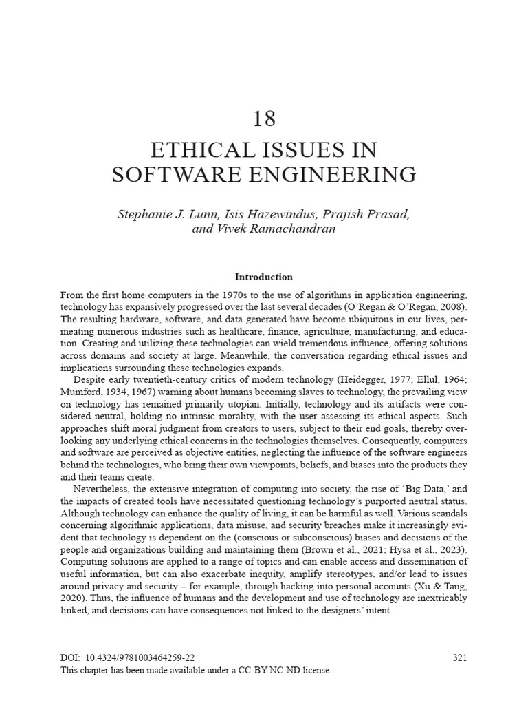 Ethical Issues in Software Engineering | PDF | Artificial Intelligence ...