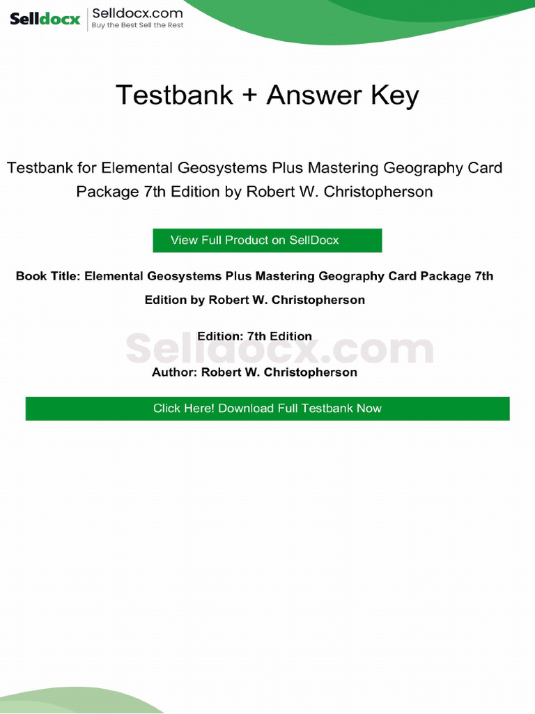 Elemental Geosystems Plus Mastering Geography Card Package 7th Edition ...
