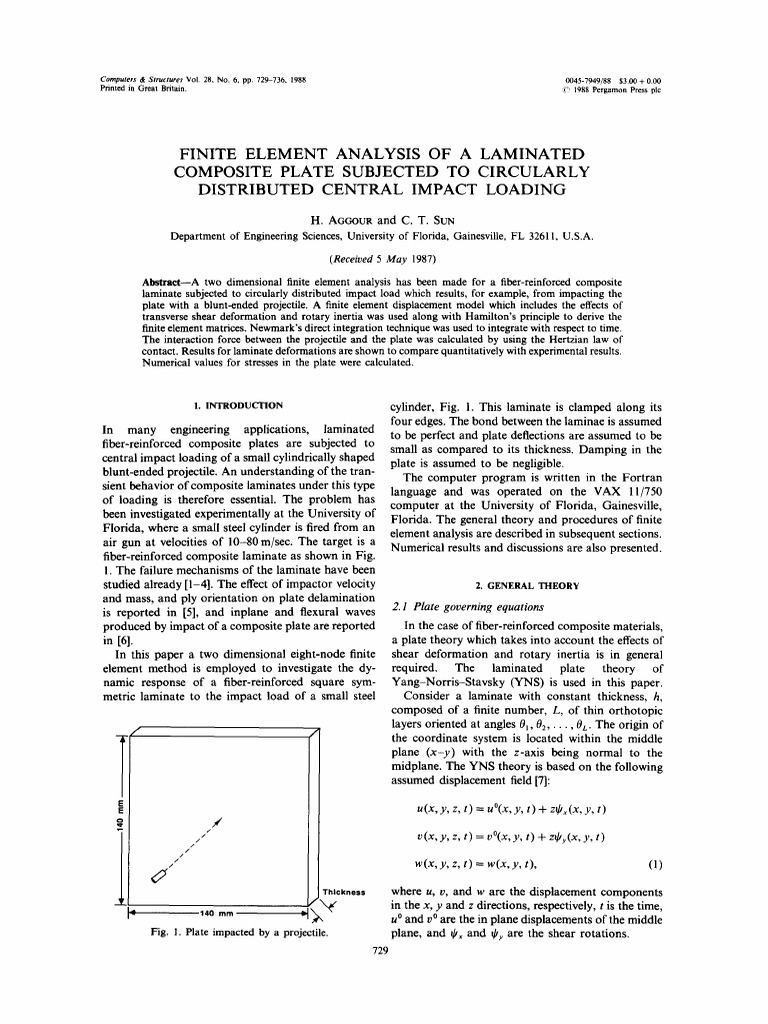 Finite Element Analysis of a Laminated | PDF | Finite Element Method ...