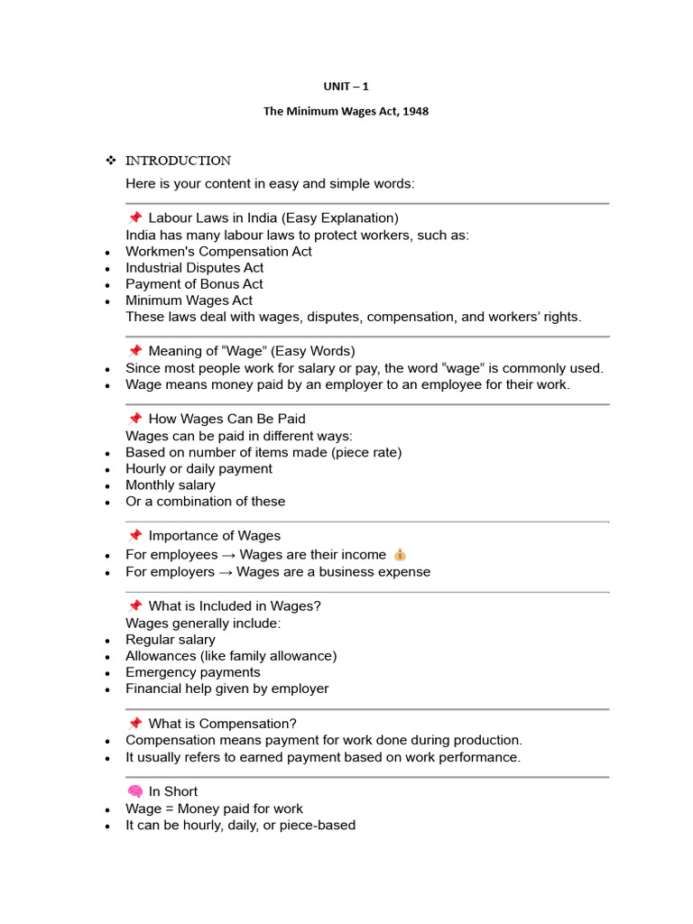 Labour Law Notes PDF | PDF | Cost Of Living | Employment