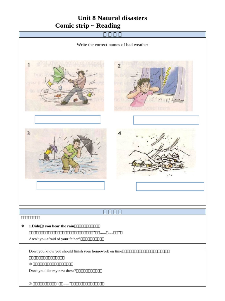 Unit 8 Natural disasters | PDF