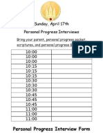 Personal Progress Interviews