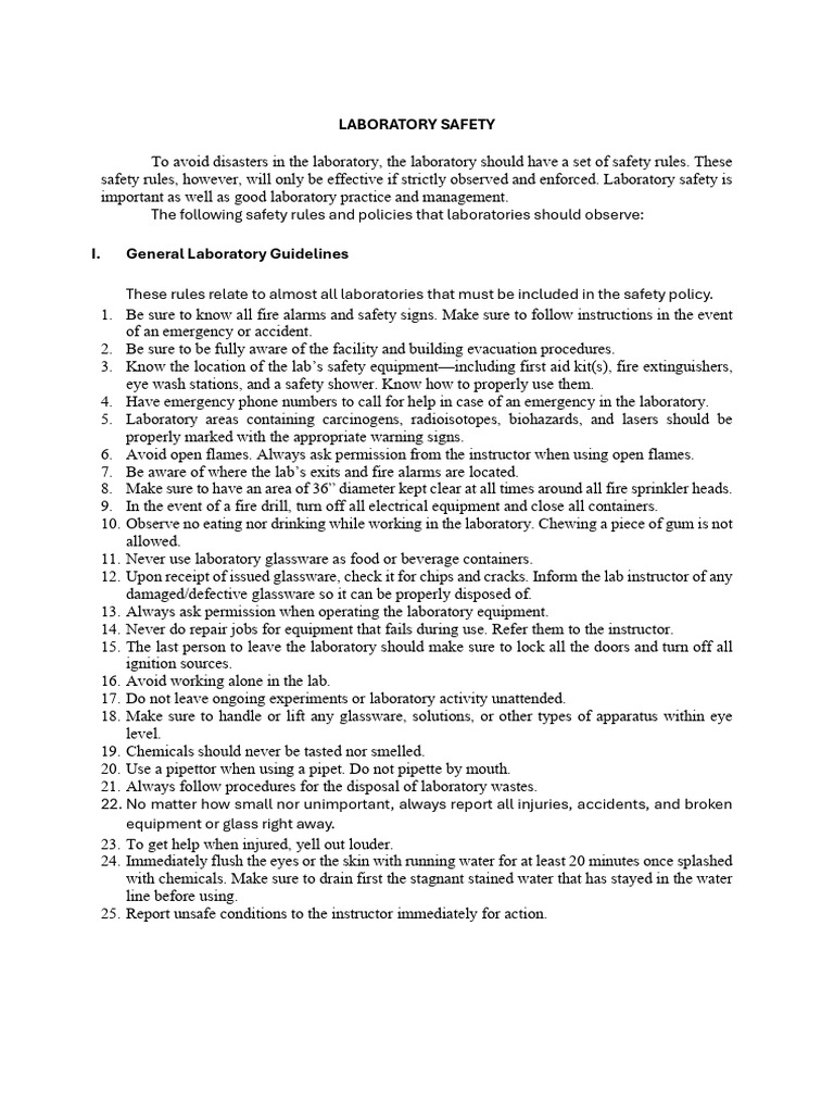 1_Laboratory-Safety | PDF | Laboratories | Safety