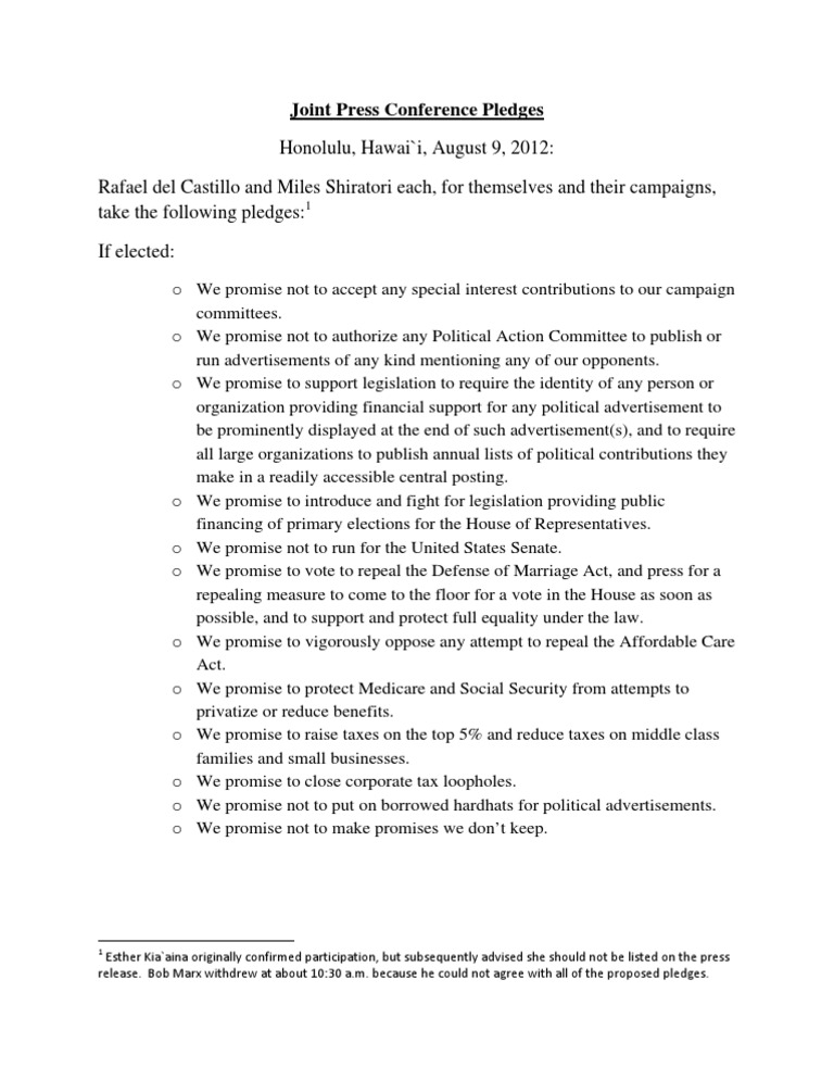 Joint Pledges | PDF | Politics | Social Science