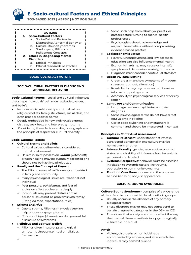 E. AbPsy - Socio-cultural Factors and Ethical Principles in Diagnosing ...