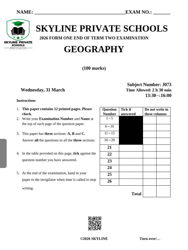 Form 1 Geography | PDF | Earth | Orbital Inclination