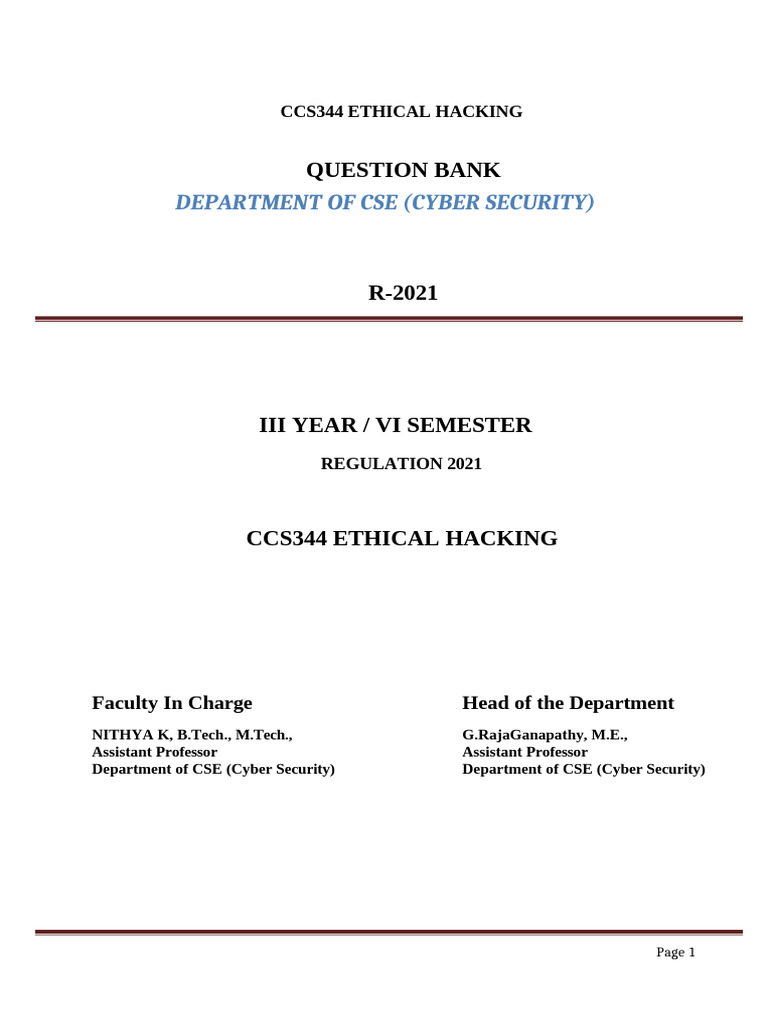 Eh Complete Notes | PDF | Security | Computer Security