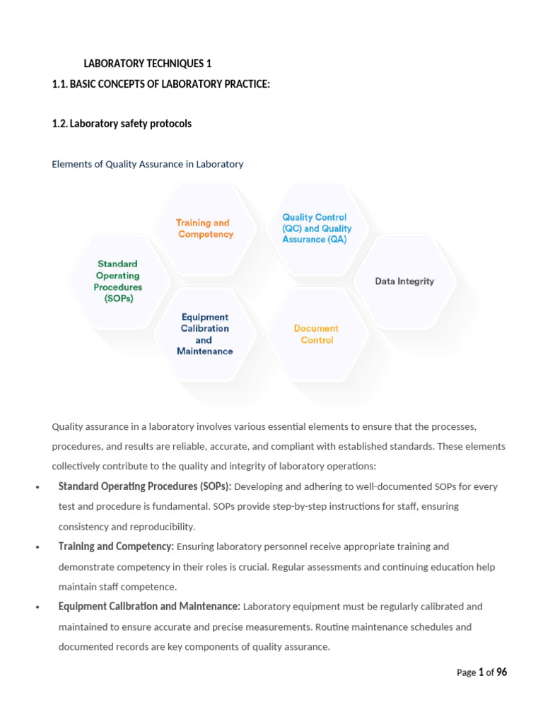 1. Basic Concepts of Laboratory Practice | PDF | Infection | Medical ...
