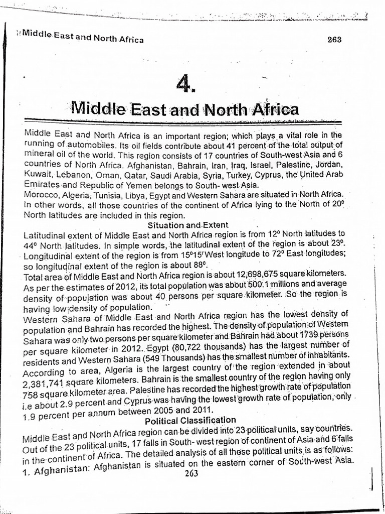 Middle East Asia and North Africa | PDF