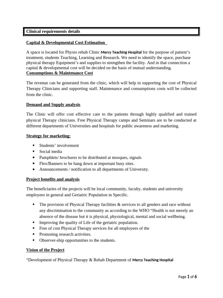 Clinic Requirement 2025 | PDF | Physical Therapy | Health Care