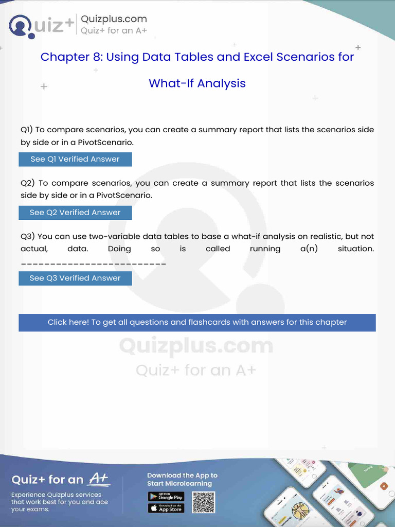 To Compare Scenarios You Can Create a Summary Report That Lists the ...