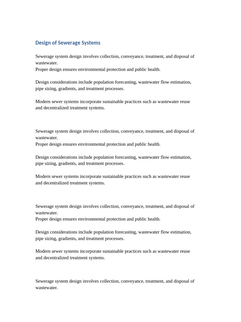 Document 51 Design of Sewerage Systems | PDF | Sanitary Sewer | Sewerage