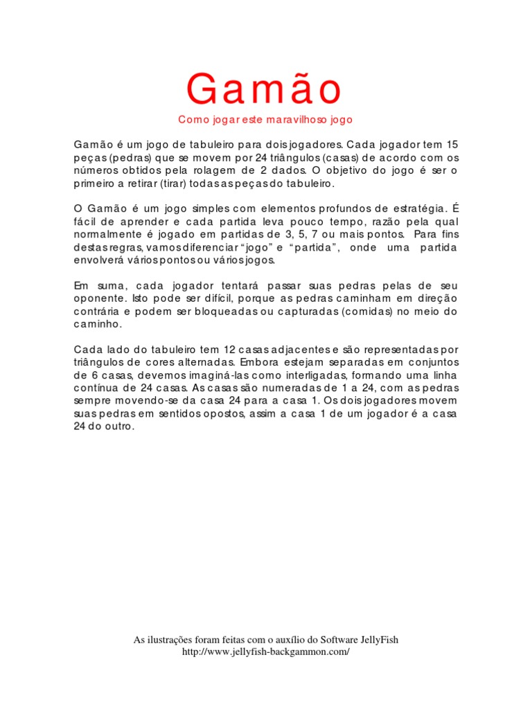 Regras Do Jogo de Gamão | PDF | Dados | Jogos