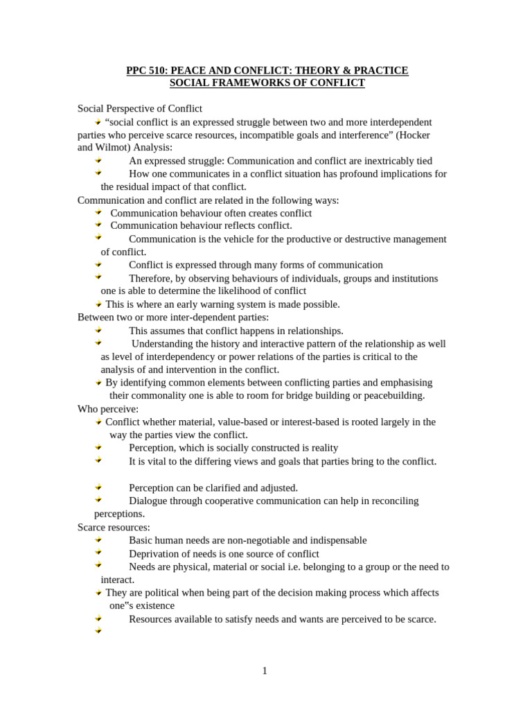 Conflict Notes | PDF | Peacebuilding | Aggression