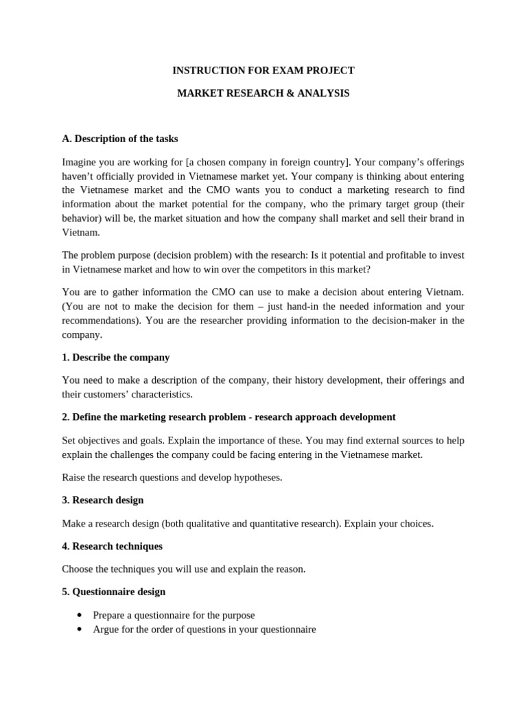 Instruction For Exam Project - Updated - 260311 | PDF