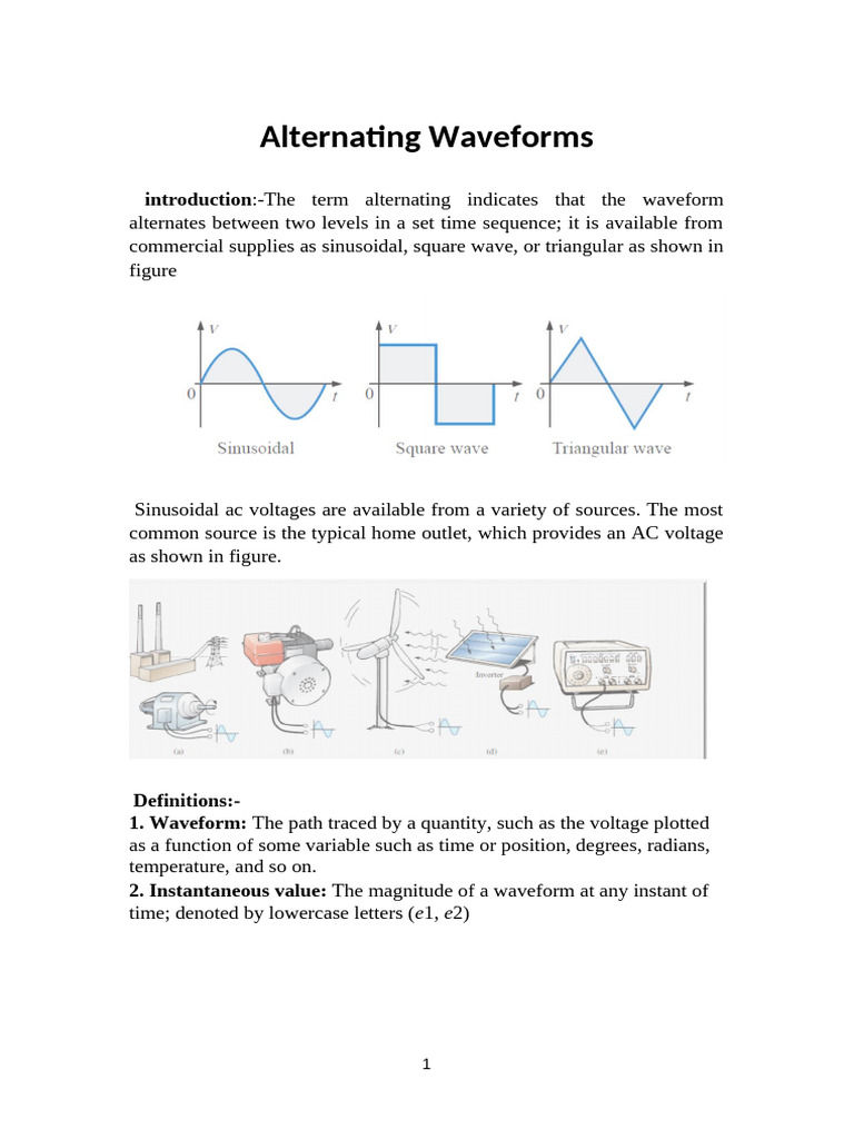 Alternating Waveforms | PDF
