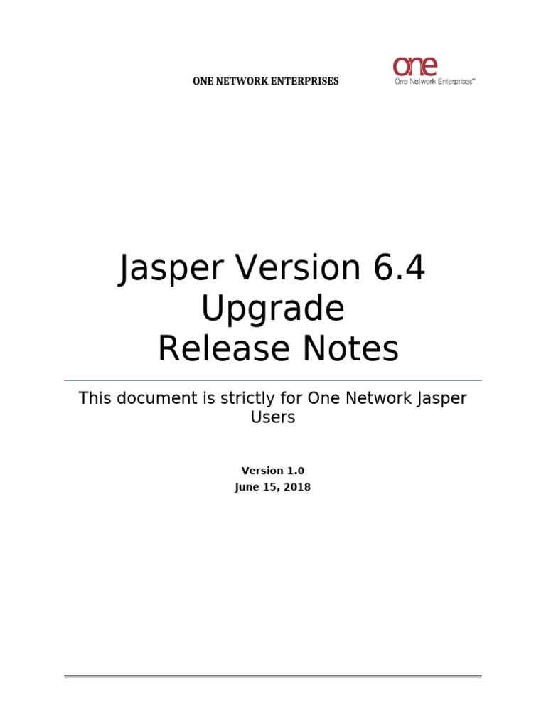 Jasper Version 6.4 Release Notes Version 1.0 | PDF | Login | User ...