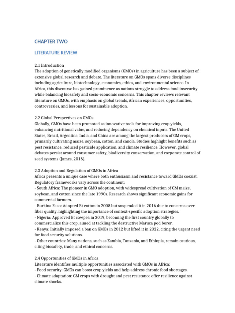 GMOs Chapter Two | PDF | Genetically Modified Organism | Agriculture