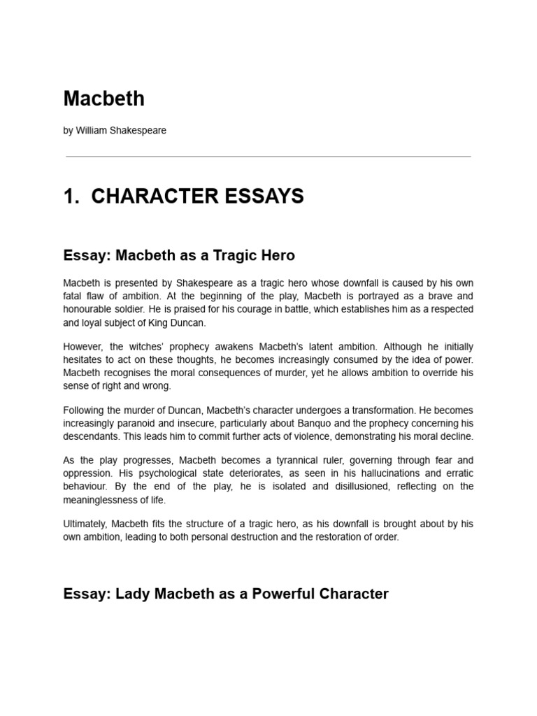 Macbeth-Detailed Character Essay | PDF | Macbeth