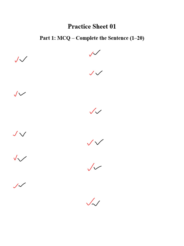 Practice Sheet 01 | PDF