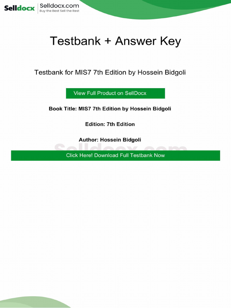 MIS7 7th Edition Solution Manual | PDF