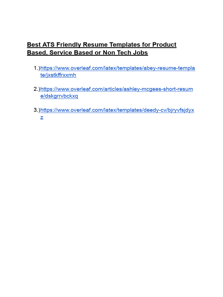 Best ATS Resume Templates | PDF