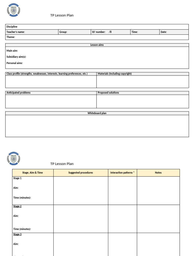 Lesson Plan Template 5 | PDF