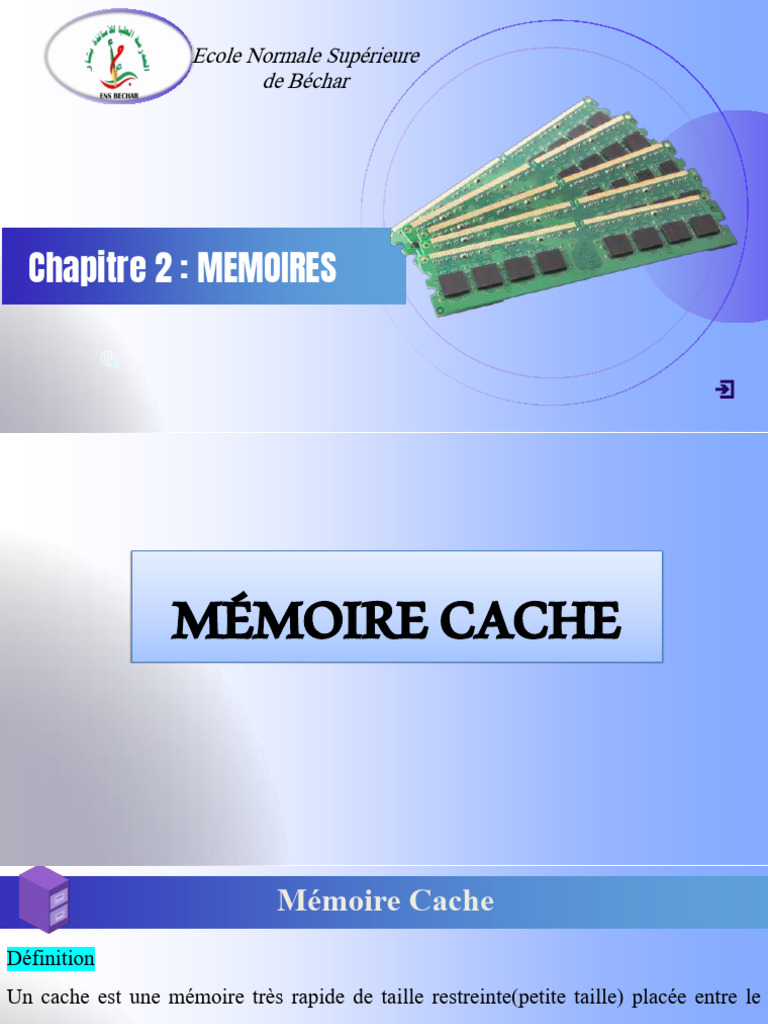 Mem Cache 260409 084413 | PDF | Cache (Informatique) | Mémoire ...