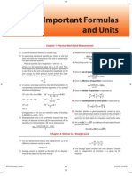 Important Formulas and Units