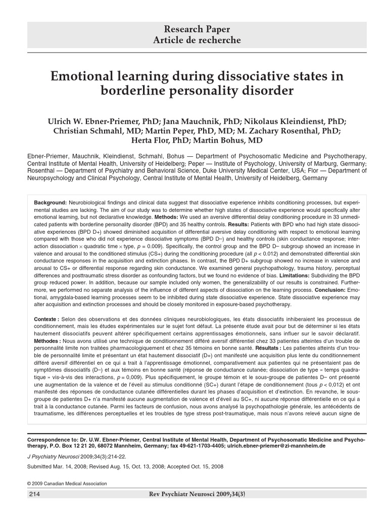 2025 Emotional Learning During Dissociative States in Borderline ...